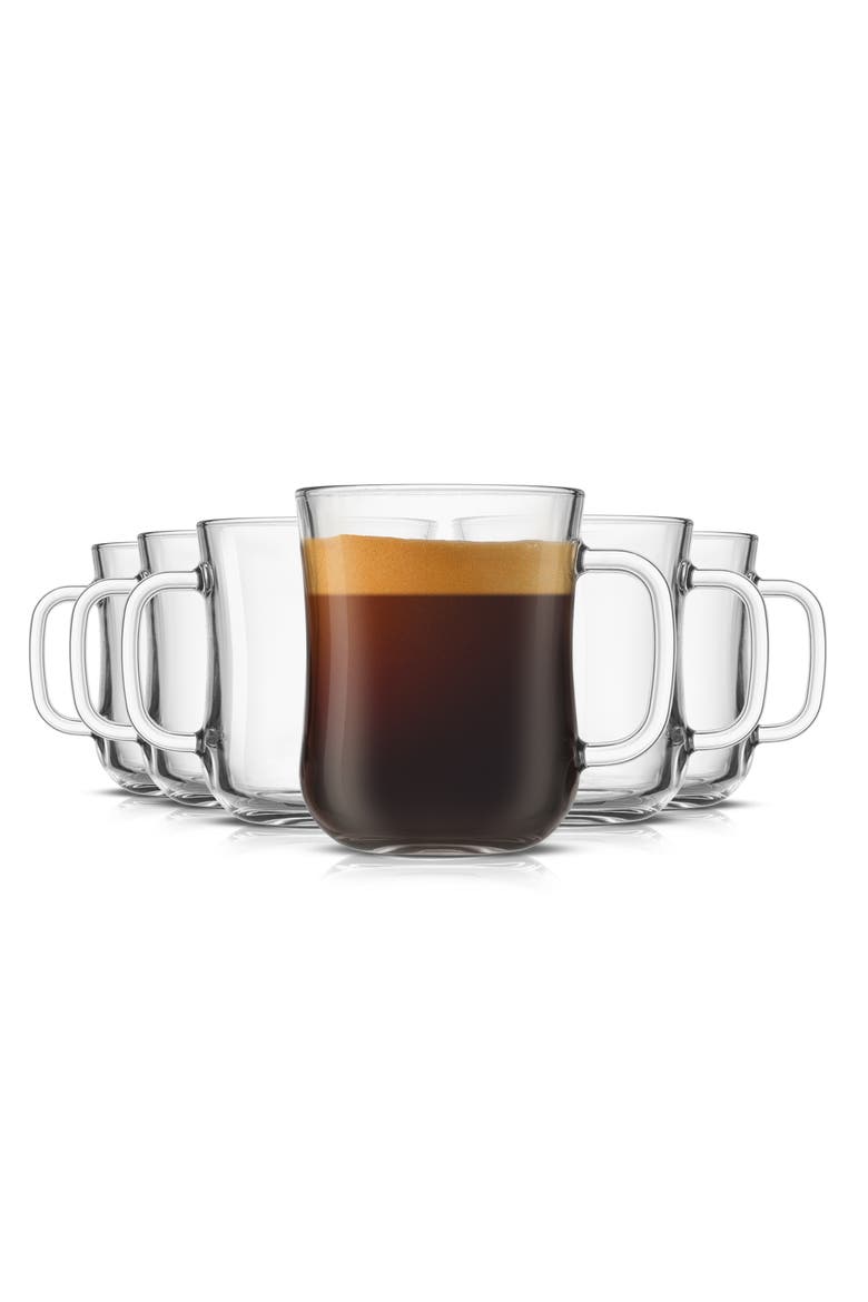 Set of 6 Diner Tea Coffee Mugs, Alternate, color, CLEAR