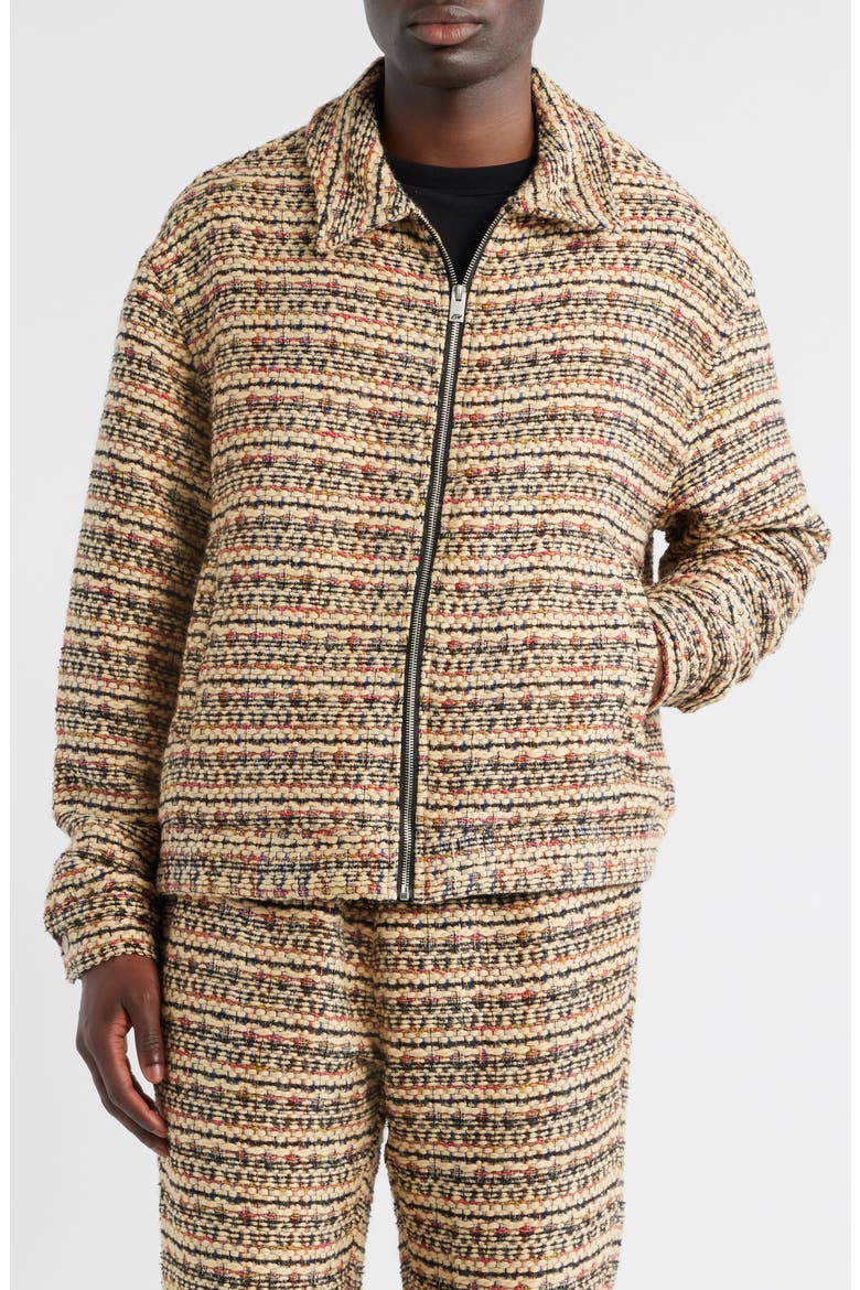 Tweed Zip Jacket, Alternate, color, TAN MULTI