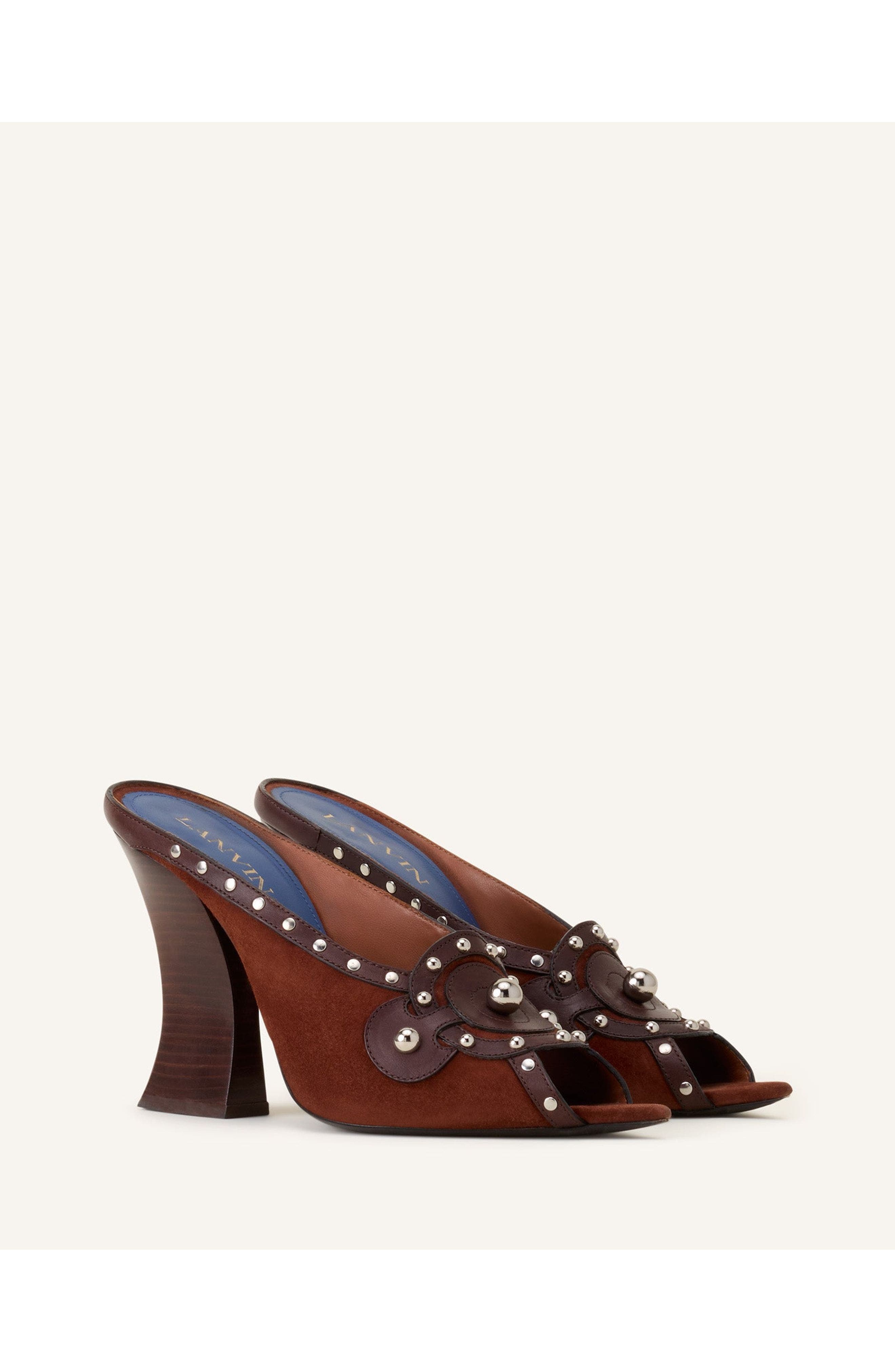 Lanvin Eclipse Arch Heeled Mule, Alternate, color, Chestnut