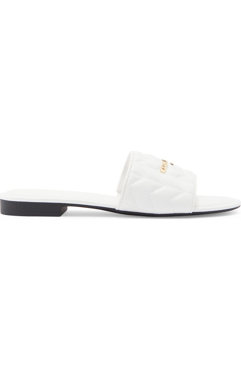 KARL LAGERFELD PARIS Cati Quilted Slide Sandal, Alternate, color, White