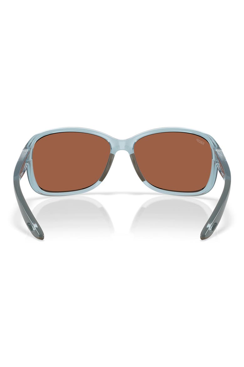 Seadrift 58mm Polarized Square Sunglasses, Alternate, color, TRANSLUCENT SILT BLUE