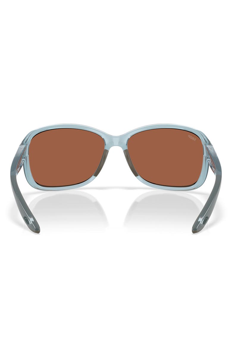 Costa Del Mar Seadrift 58mm Polarized Square Sunglasses, Alternate, color, Translucent Silt Blue