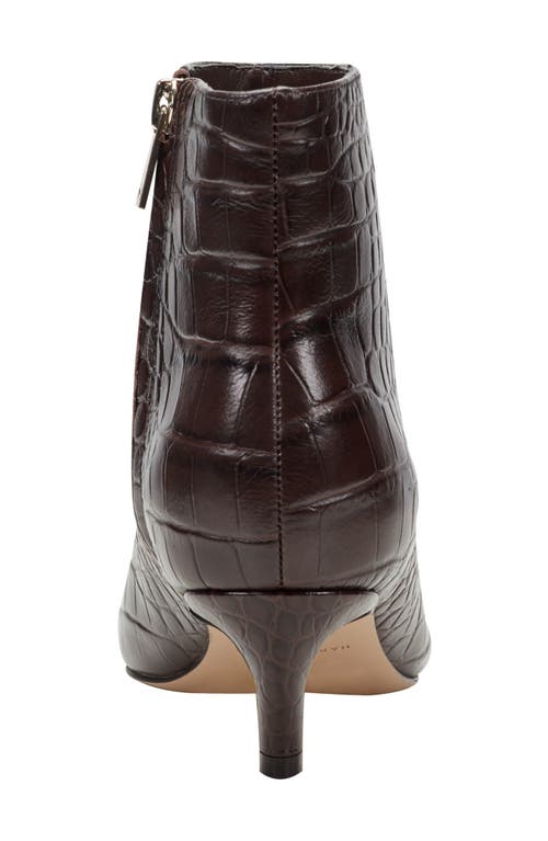 Marc Fisher Ltd Itzia Croc Embossed Bootie In Brown