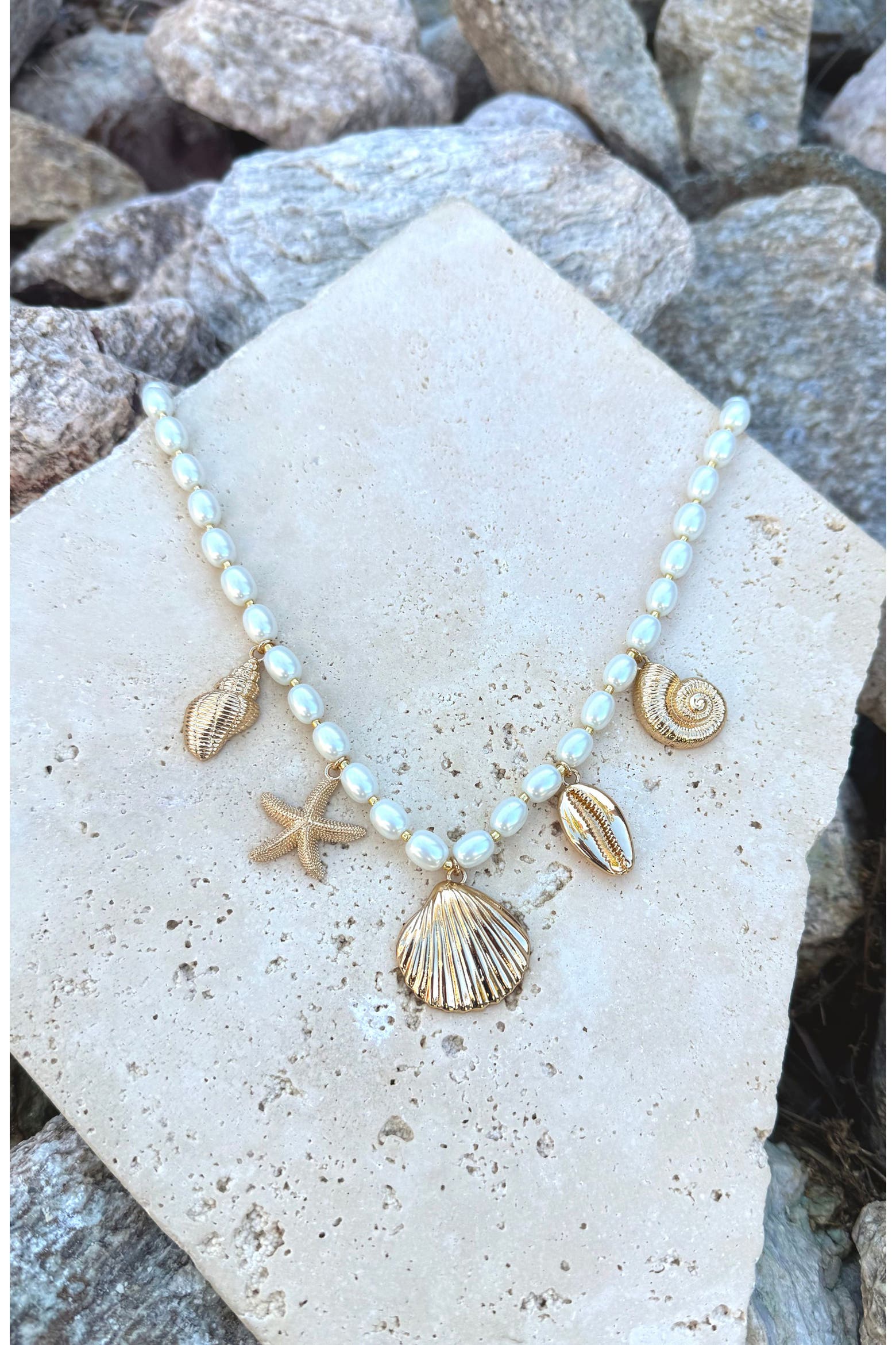 Shell Charm Faux Pearl Necklace (Women) | Nordstromrack