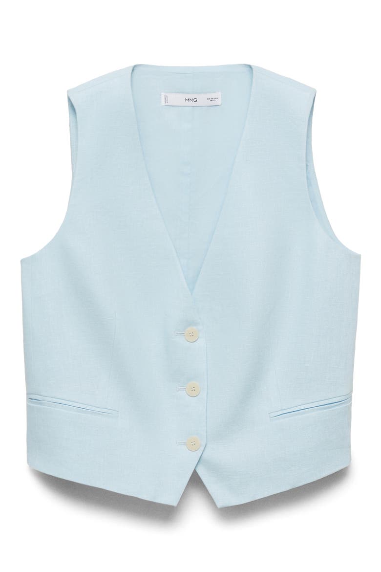 Linen Vest, Alternate, color, SKY BLUE