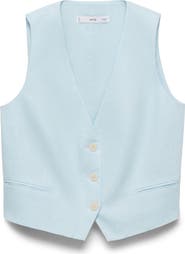 MANGO Linen Vest