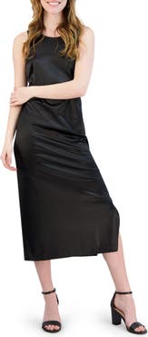 Julia Jordan Tie-Back Cutout Satin Midi Dress