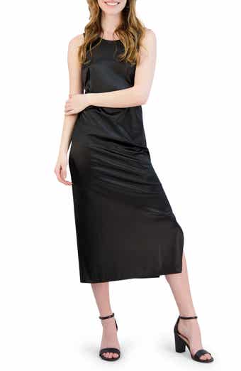 Tie-Back Cutout Satin Midi Dress