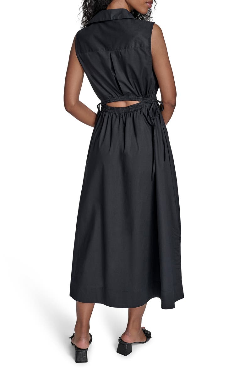 Cutout Cotton Maxi Dress, Alternate, color, BLACK