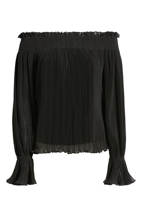 Elizabeth Plissé Off the Shoulder Top
