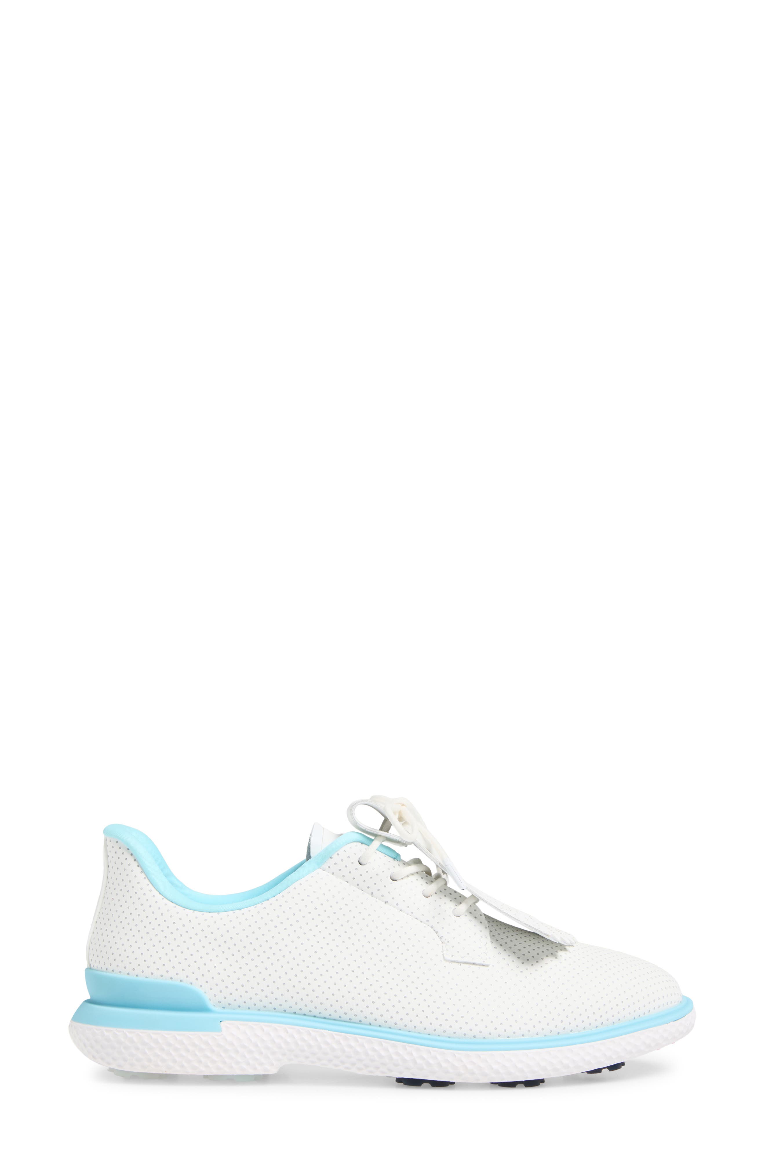 Gallivant2r Perforated Kiltie Golf Shoe, Alternate, color, SNOW / CEN