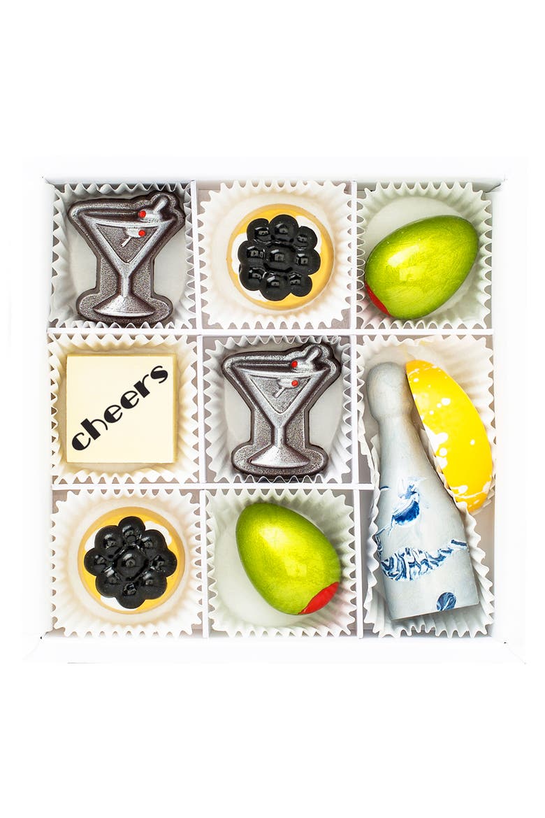 Cocktails & Caviar 9-Piece Chocolates, Main, color, WHITE