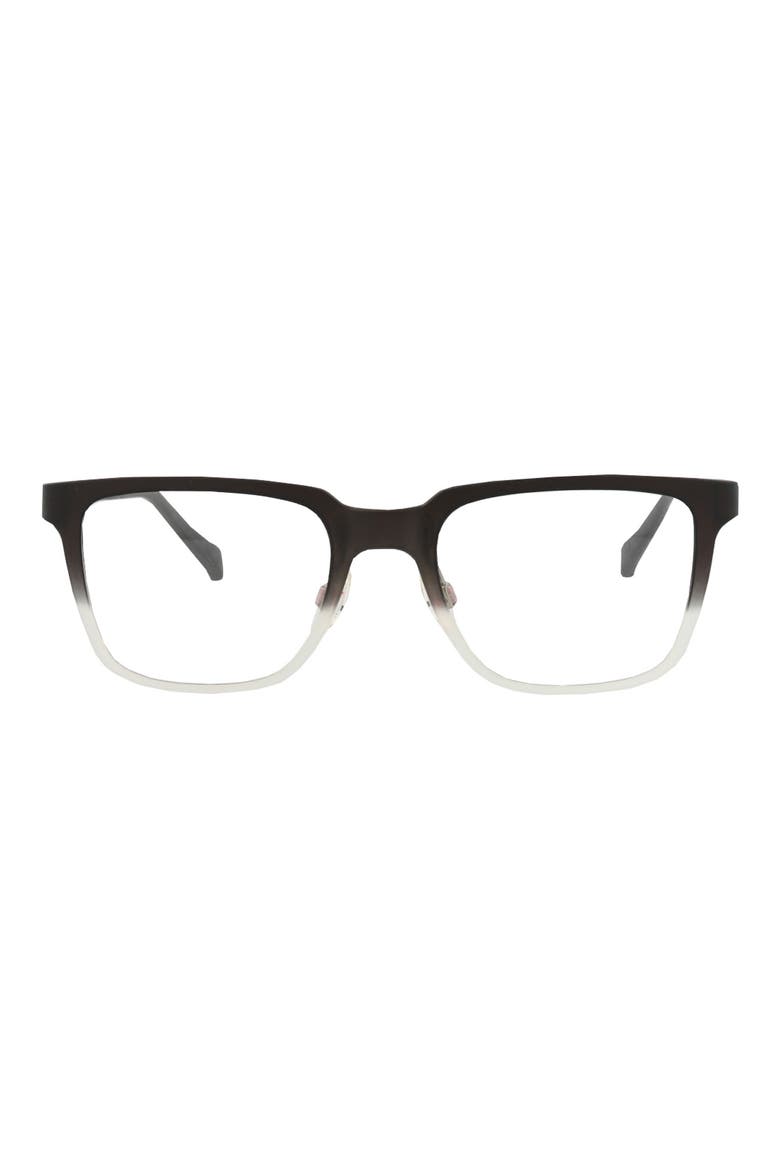 50mm Rectangular Optical Glasses, Main, color, BLACK BLACK TRANSPARENT
