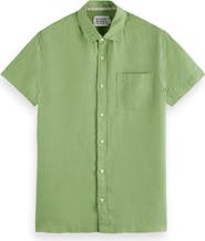 Scotch & Soda Short Sleeve Linen Button-Up Shirt