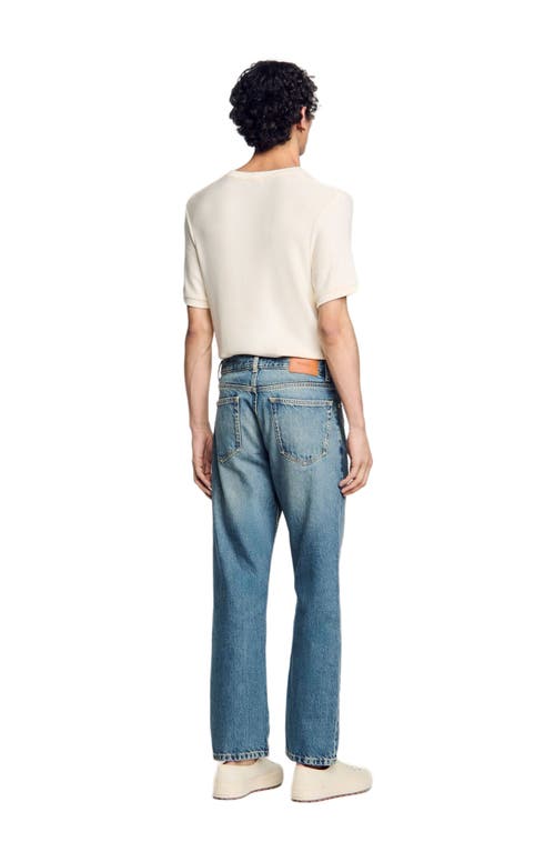 Sandro Faded Loose-fit Jeans In Blue Vintage Denim In Blue Vintage - Denim