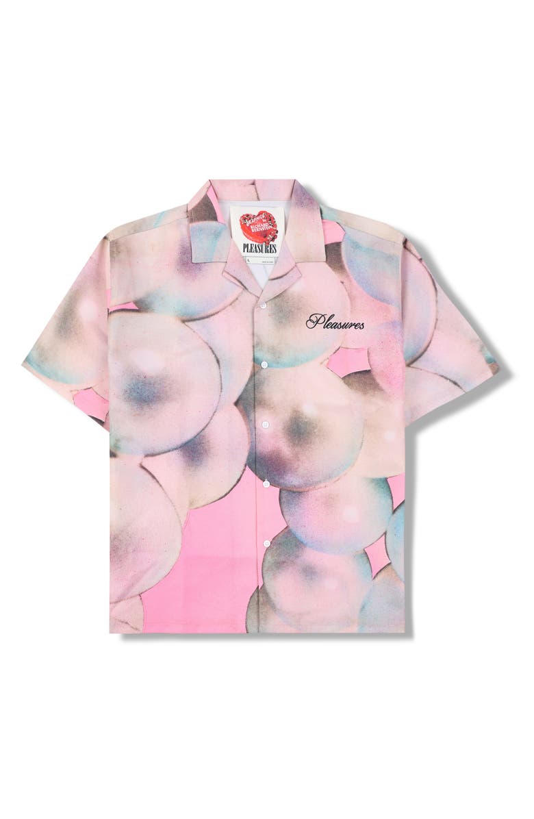 PLEASURES x Richard Bernstein Pearl Print Camp Shirt, Alternate, color, Pink