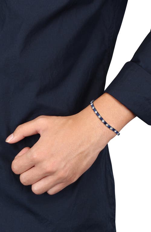 Delmar Lab Grown Blue & White Sapphire Tennis Bracelet In Blue