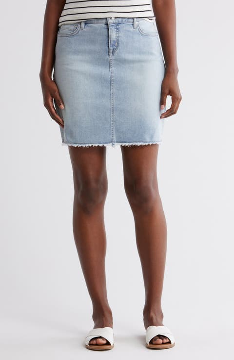 Boracay Indigo Raw Edge Denim Skirt