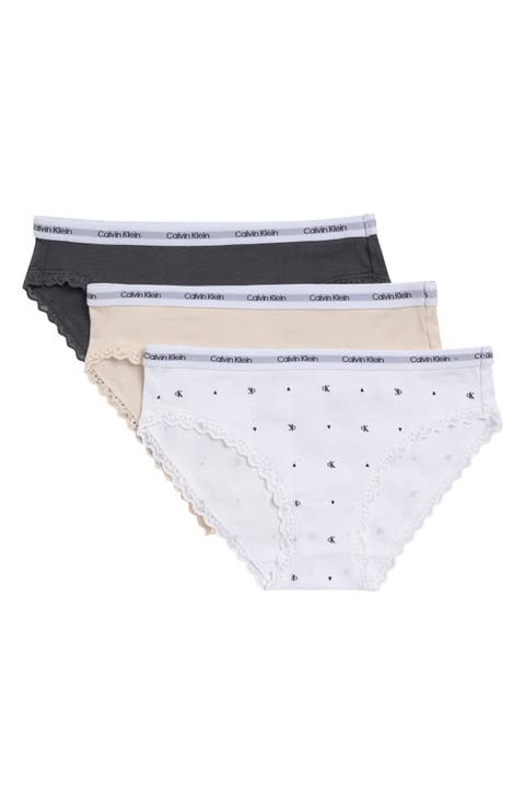 Kids' 3-Pack Lace Trim Bikini Briefs