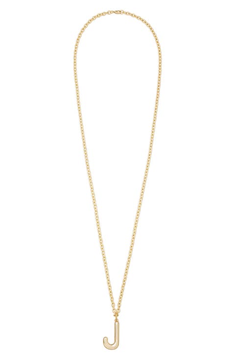 The Big Puffy Initial Pendant Necklace