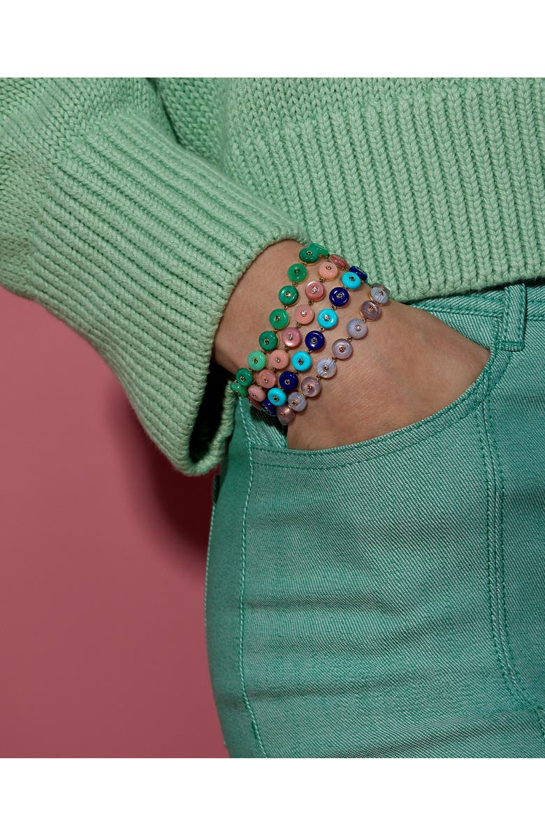 Campbell + Charlotte Evolve Stone Inlay Bracelet, Alternate, color, Green- Gold