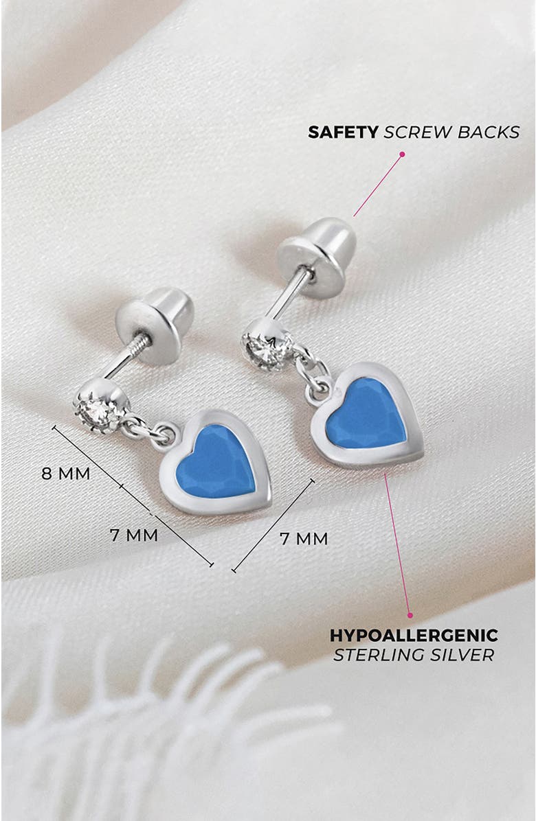 In Season Jewelry Turquoise Heart Dangle Girl Earrings, Alternate, color, Aqua Blue