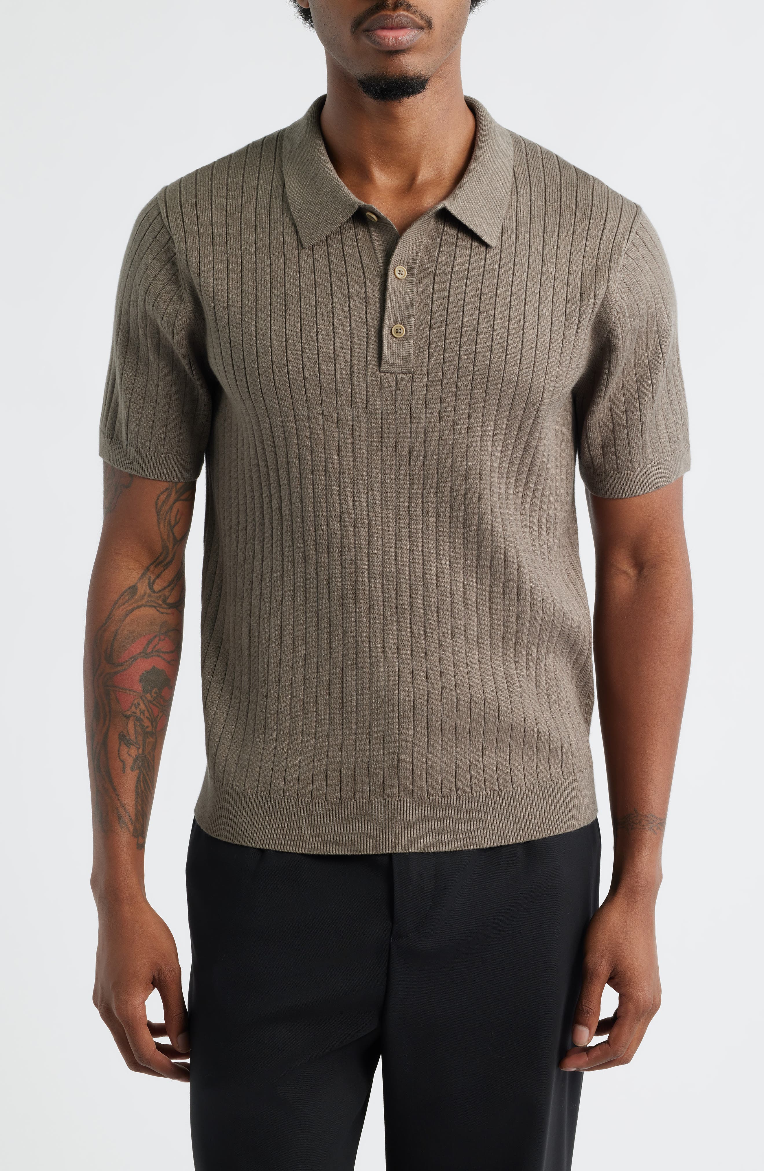 Open Edit Rib Polo Sweater