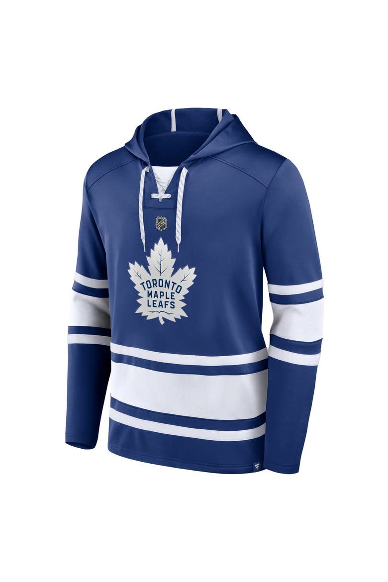 Men's Fanatics Branded Mitch Marner Blue Toronto Maple Leafs Name & Number Lace-Up Pullover Hoodie, Alternate, color, Blue