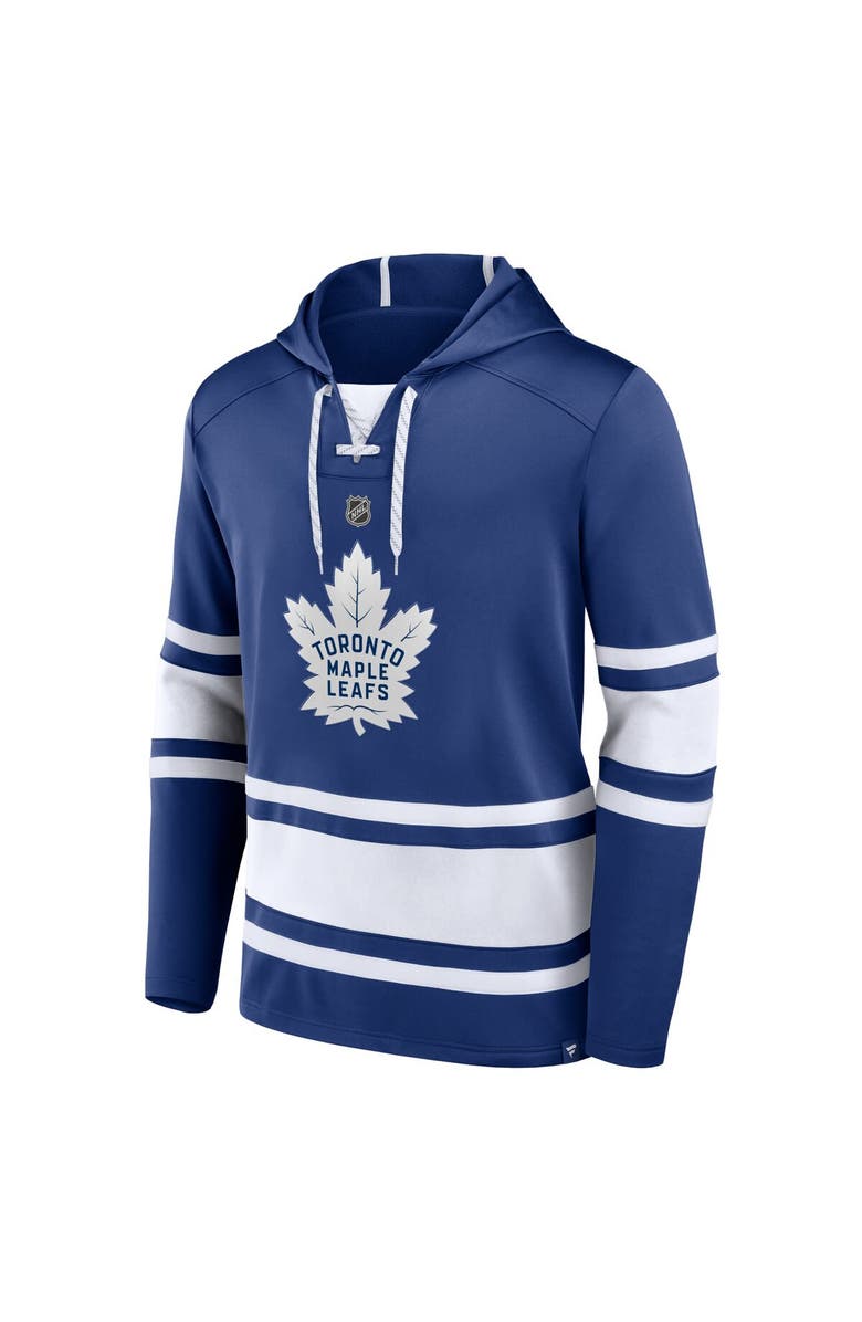 FANATICS Men's Fanatics Branded Mitch Marner Blue Toronto Maple Leafs Name & Number Lace-Up Pullover Hoodie, Alternate, color, Blue