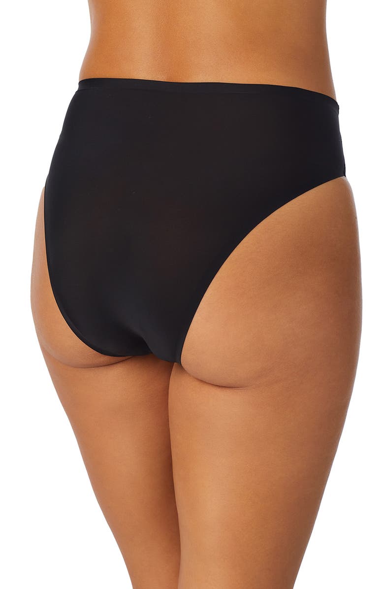 On Gossamer Heavenly Stretch High Cut Briefs, Alternate, color, Black