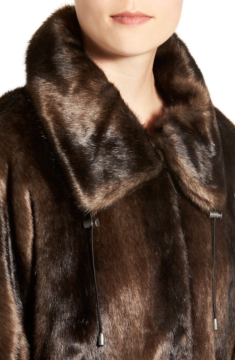 T Tahari 'Harper' Faux Fur Capelet, Alternate, color, 