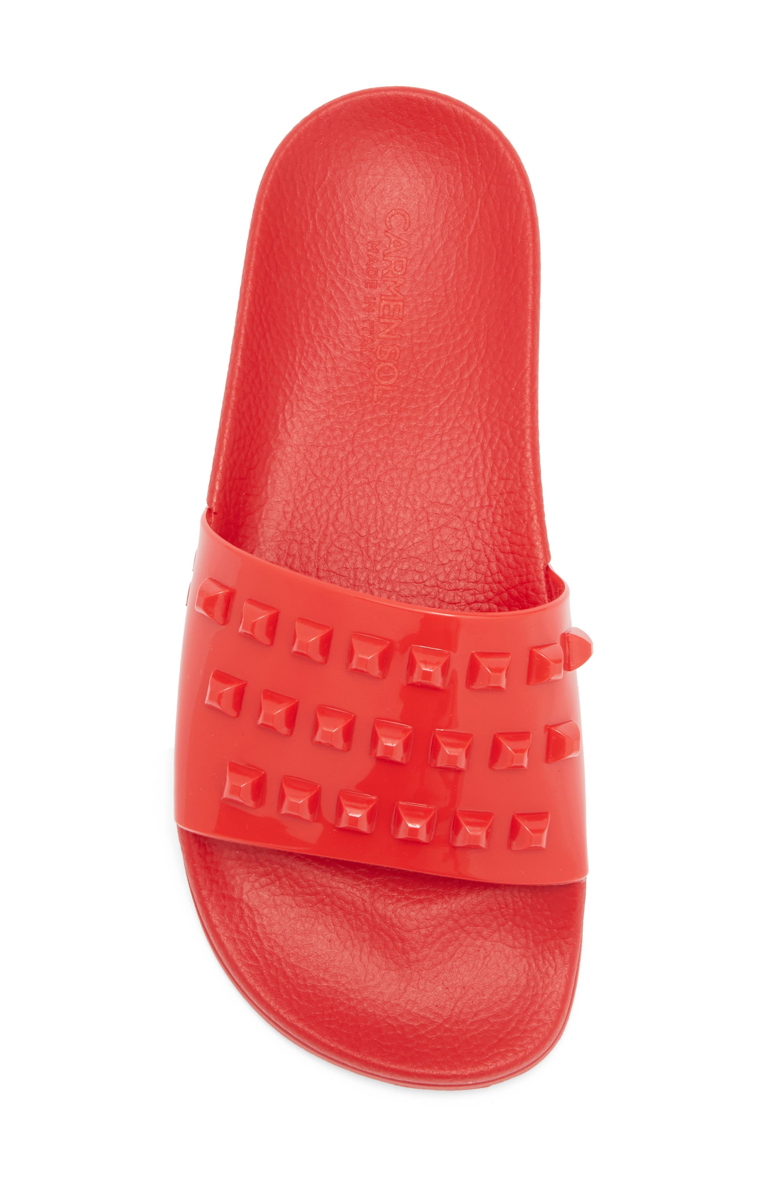 Franco Waterproof Slide Sandal, Alternate, color, RED