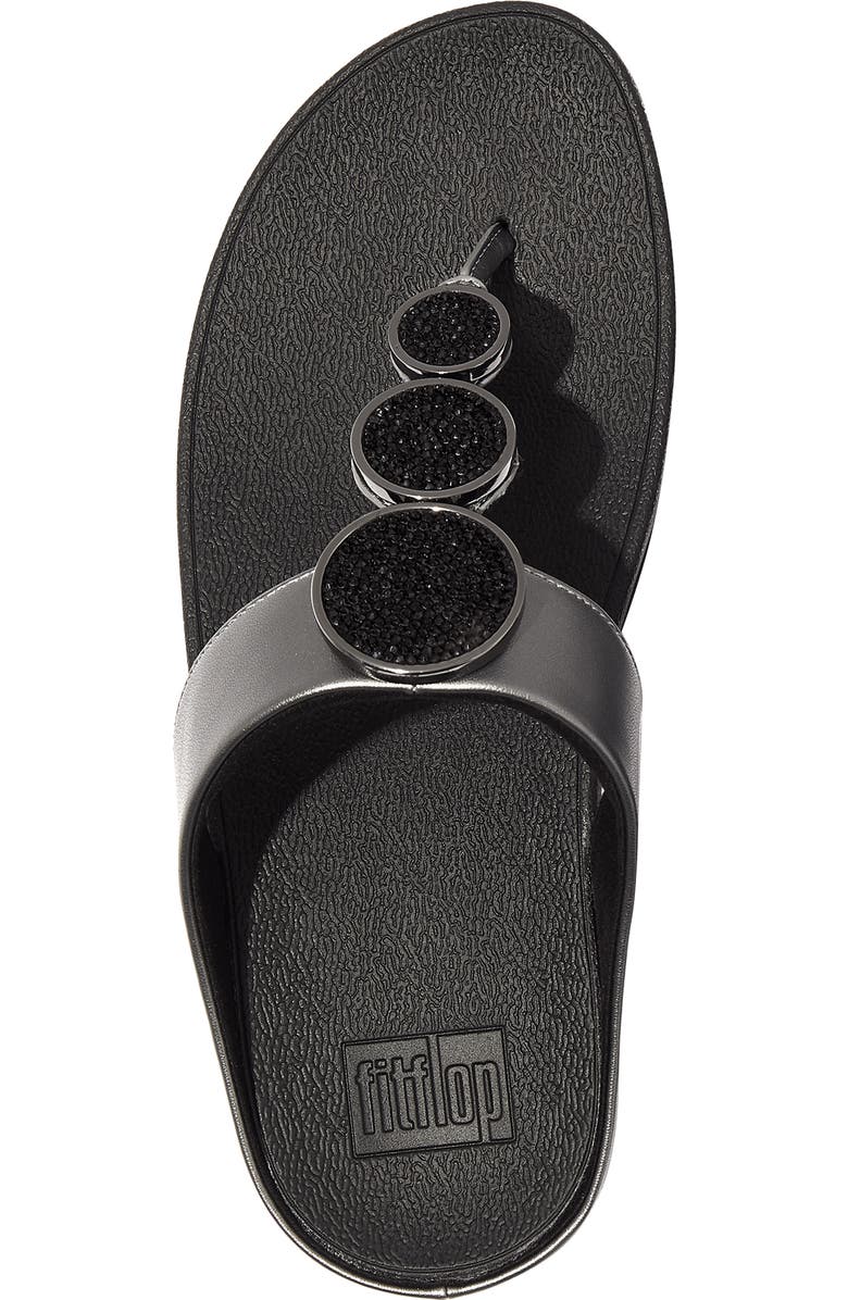 FitFlop Halo Bead Circle Met Sandal, Alternate, color, Pewter Black