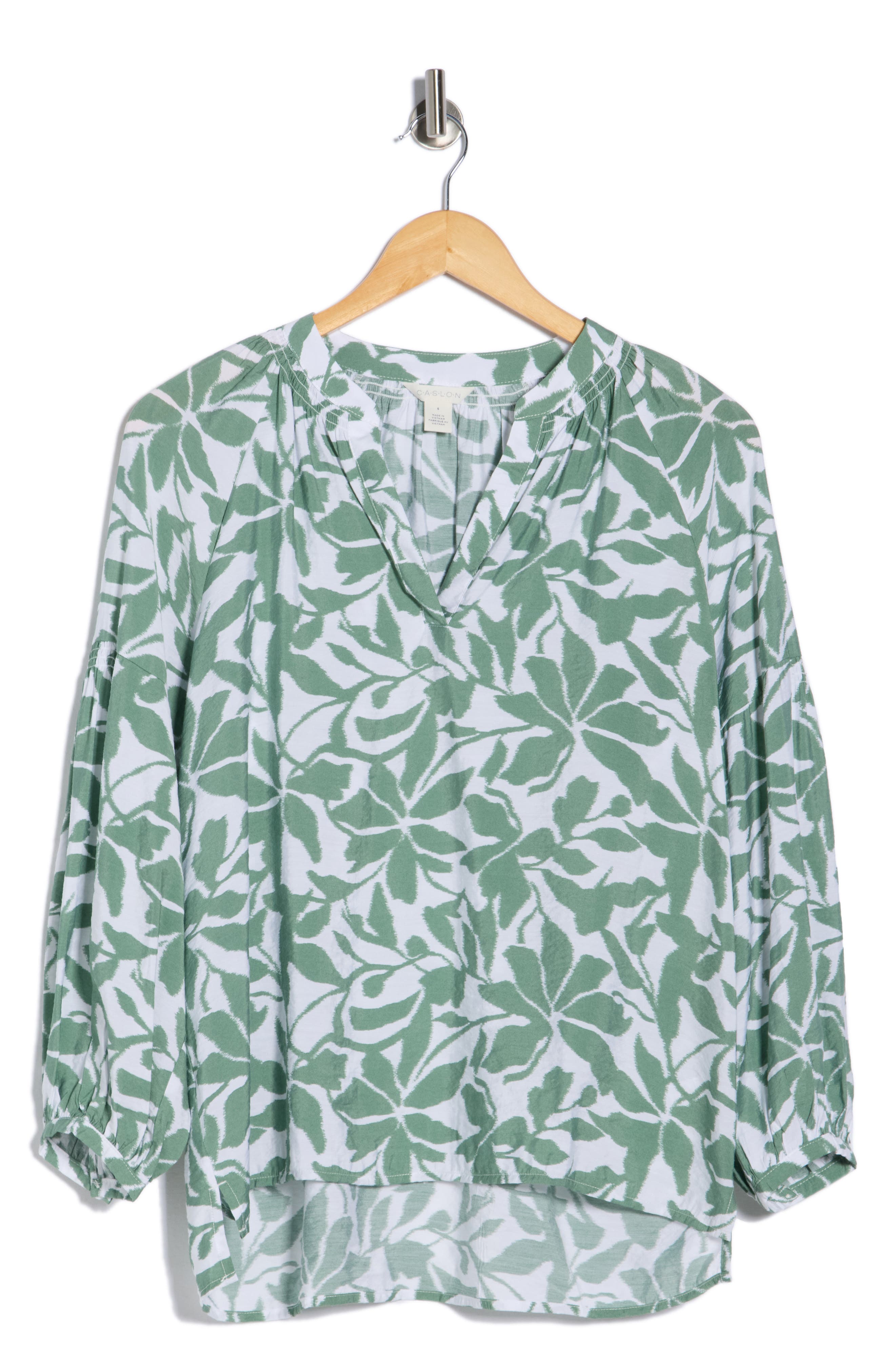 Caslon® Long Sleeve Printed Popover Top