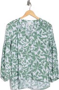 Caslon® Long Sleeve Printed Popover Top