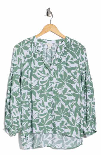 Caslon® Long Sleeve Printed Popover Top