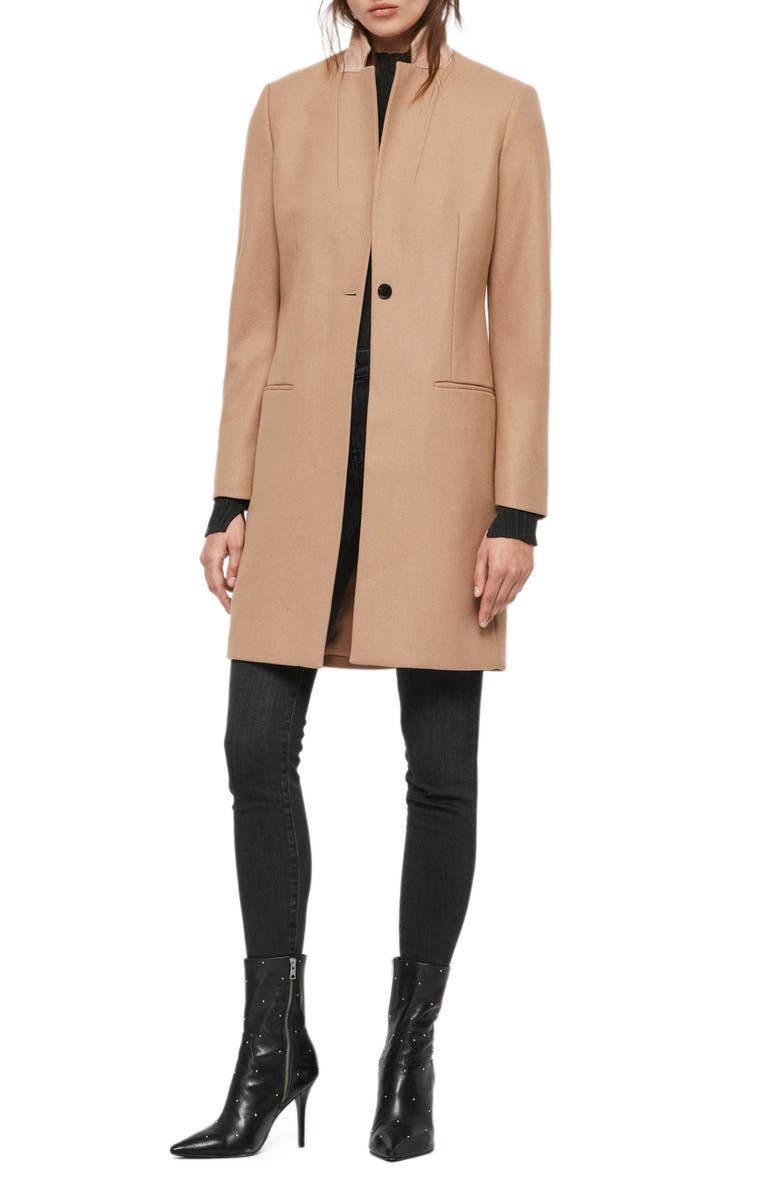 AllSaints Leni Wool & Cashmere Blend Coat, Alternate, color,