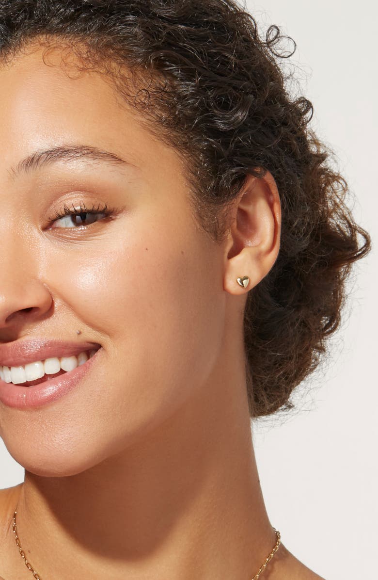 Ana Luisa Heart Earrings - Lev Studs, Alternate, color, Gold