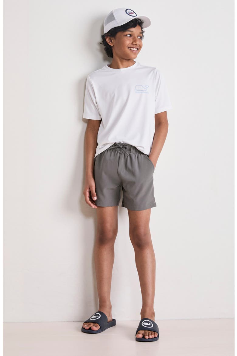 Kids' Drawstring Cotton Shorts, Alternate, color, GRAY HARBOR