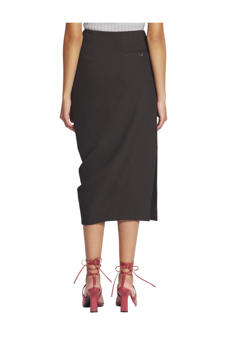 Lanvin Midi Skirt In Wool And Viscose, Alternate, color, Dark Brown