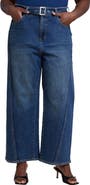 ELOQUII Belted Straight Leg Jean