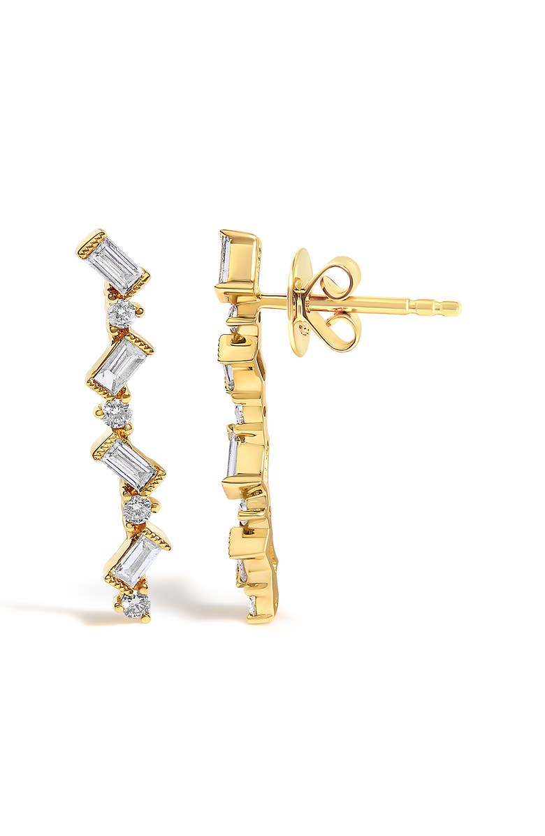 Haus of Brilliance 14K Yellow Gold 1/2 Cttw Diamond Zig Zag Drop Earrings, Alternate, color, Yellow