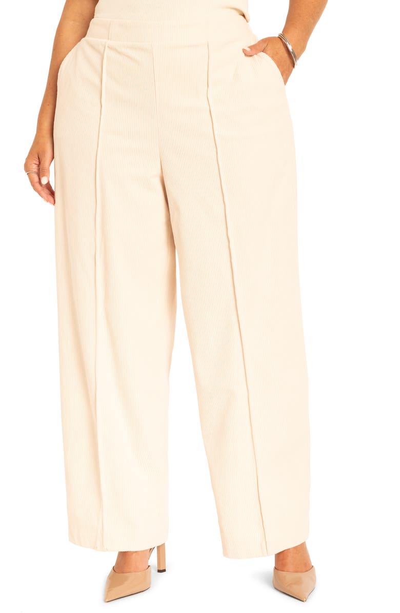 ELOQUII Corduroy Wide Leg Pants, Main, color, 