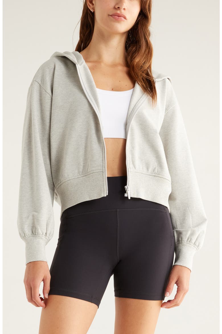 Swoop Full Zip Hoodie, Main, color, GREY LIGHT HEATHER