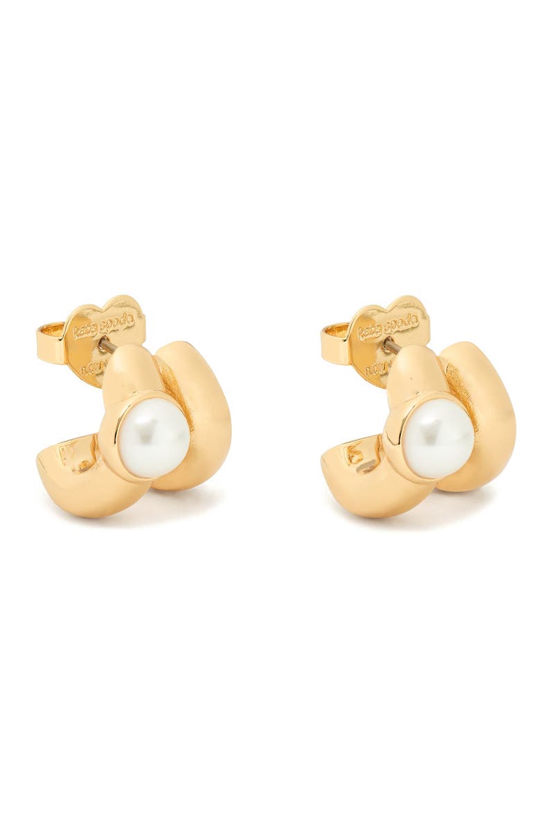 Kate Spade New York keep sparkling double hoop earrings, Alternate, color, Clear/ Gold.