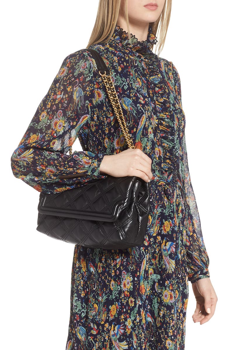 Tory Burch Fleming Soft Quilted Lambskin Leather Shoulder Bag, Alternate, color,