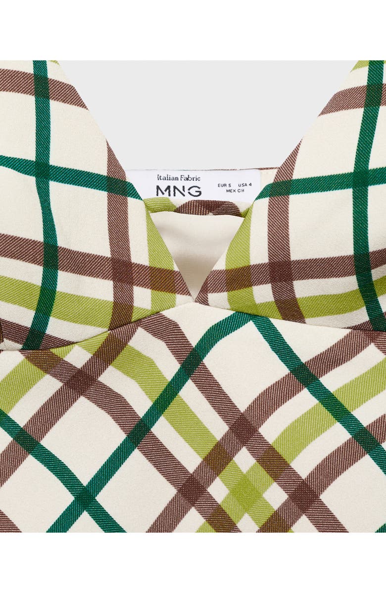 MANGO Check Minidress, Alternate, color, Off White