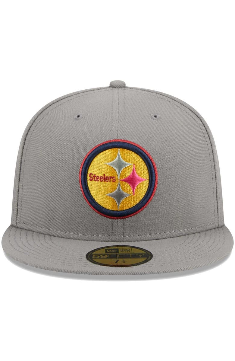 New Era Men's New Era Gray Pittsburgh Steelers Color Pack 59FIFTY Fitted Hat, Alternate, color, Gray