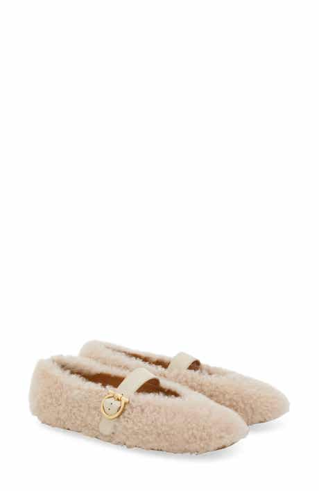 Gancio Genuine Shearling Ballet Flat