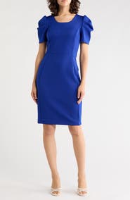 Calvin Klein Short Sleeve Scuba Sheath Dress